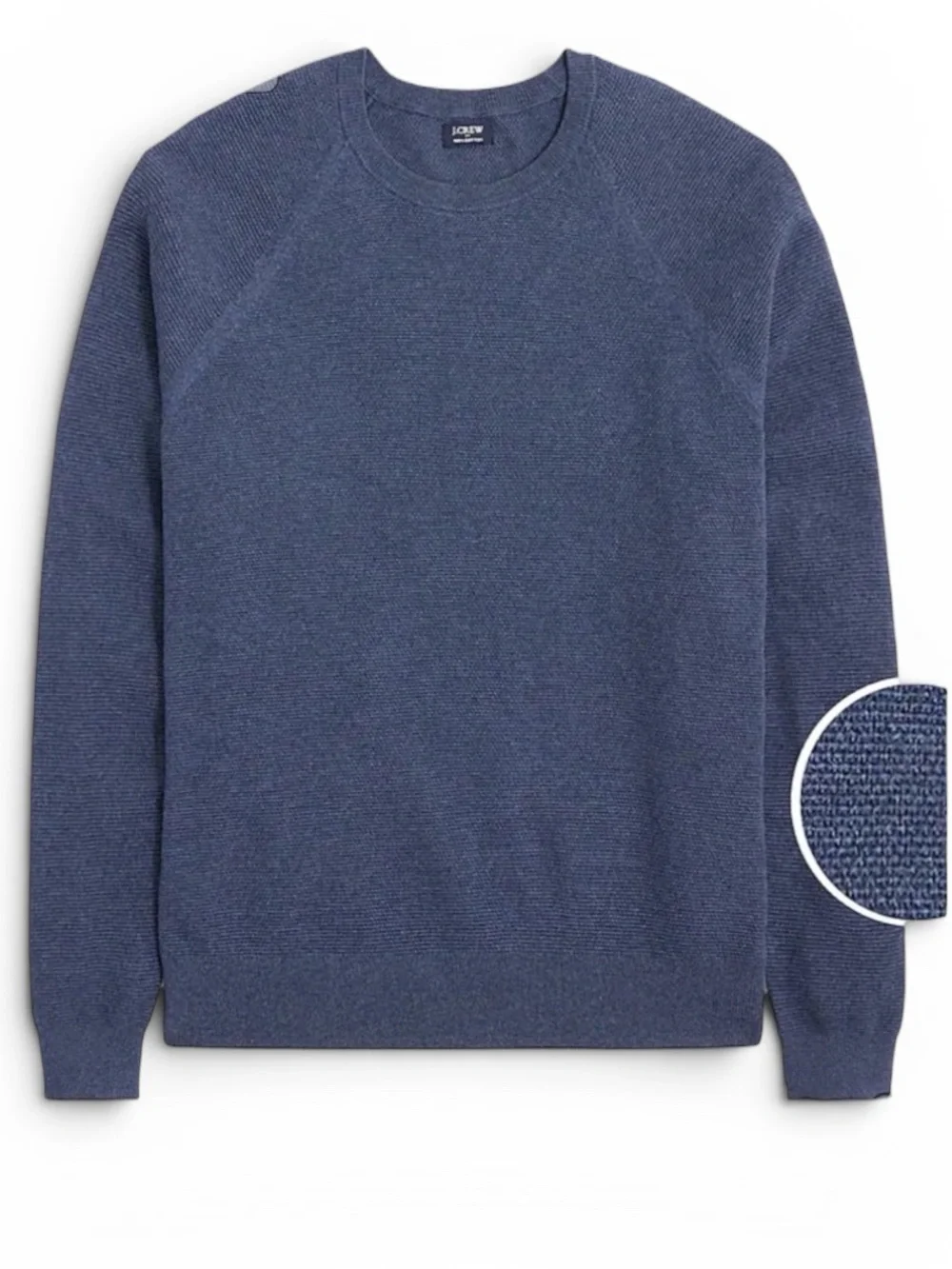 J.Crew Textured Cotton Crewneck Sweater Heather Navy NWT Sz Small Knit Pullover